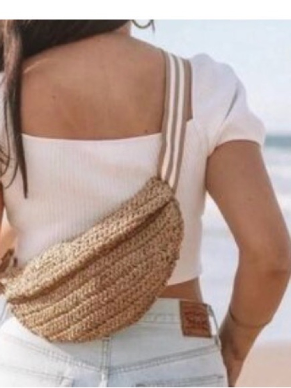 Lu & Elle Woven Straw Crossbody Bag in Natural